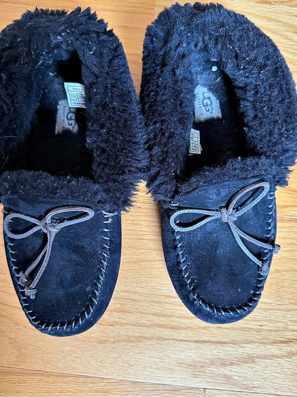 UGG Ansley Boucle Slipper Boot Black Moccasin Slippers
